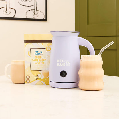 Smooth Vanilla Rooibos Tea Powder pouch hot &amp; cold drink &amp; soft lilac magic latte magic whisk
