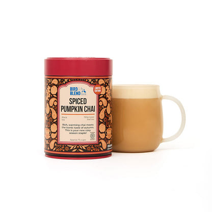 spiced pumpkin chai 150g tea tin &amp; hot chai latte