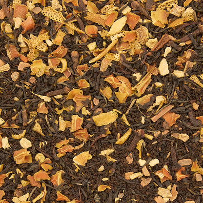 spiced pumpkin chai loose leaf flatlay