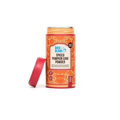 spiced pumpkin chai powder tin open