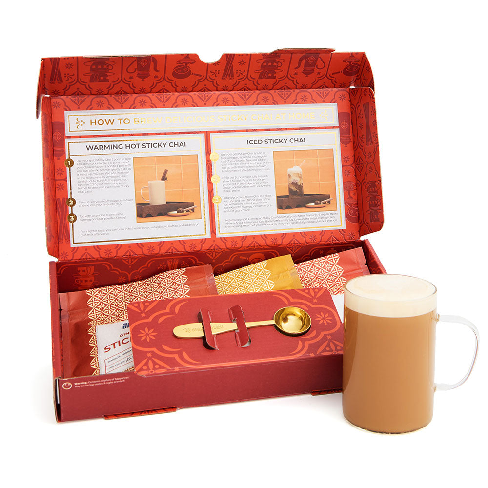 sticky chai trio box open all items