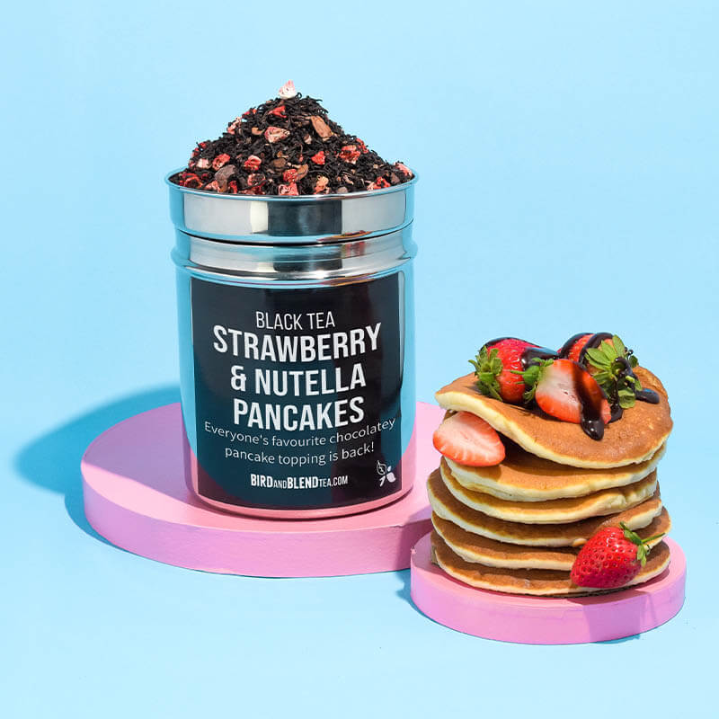 strawberry and nutella pancakes tea