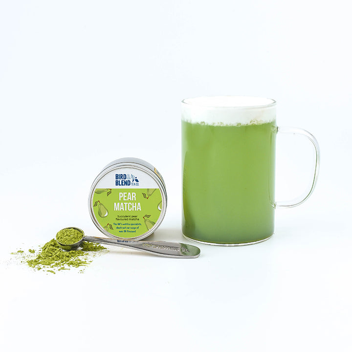 Summer matcha pear tea spoon and cup