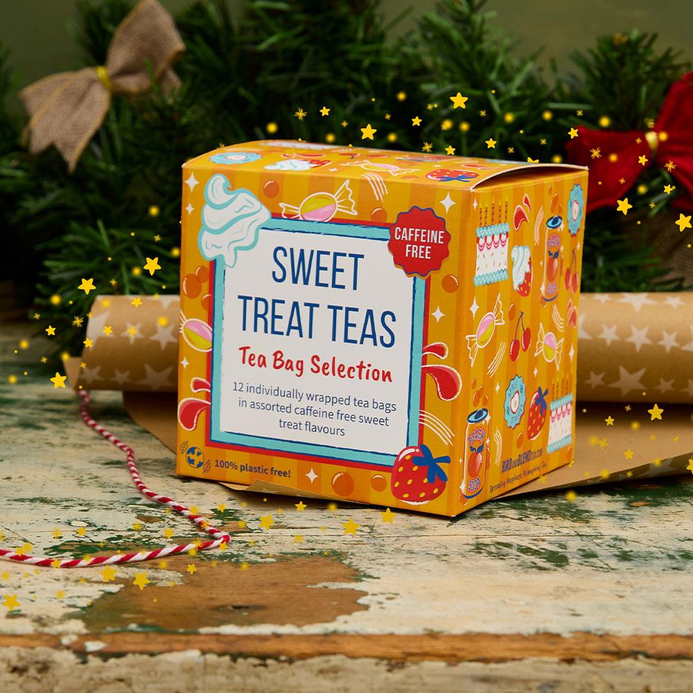 sweet treats tea cube closed with holly