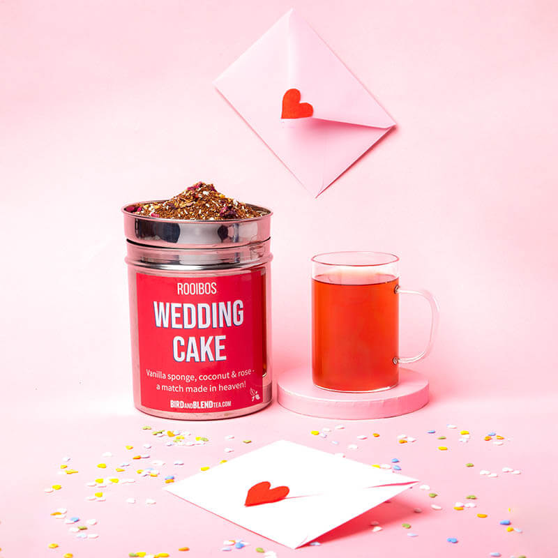 wedding cake tea tin and mug