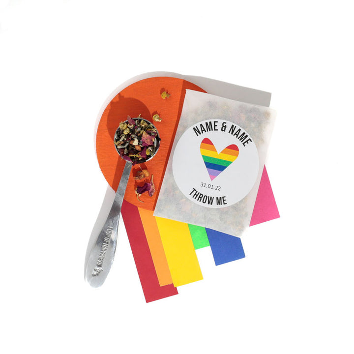 biodegradable wedding confetti rainbow