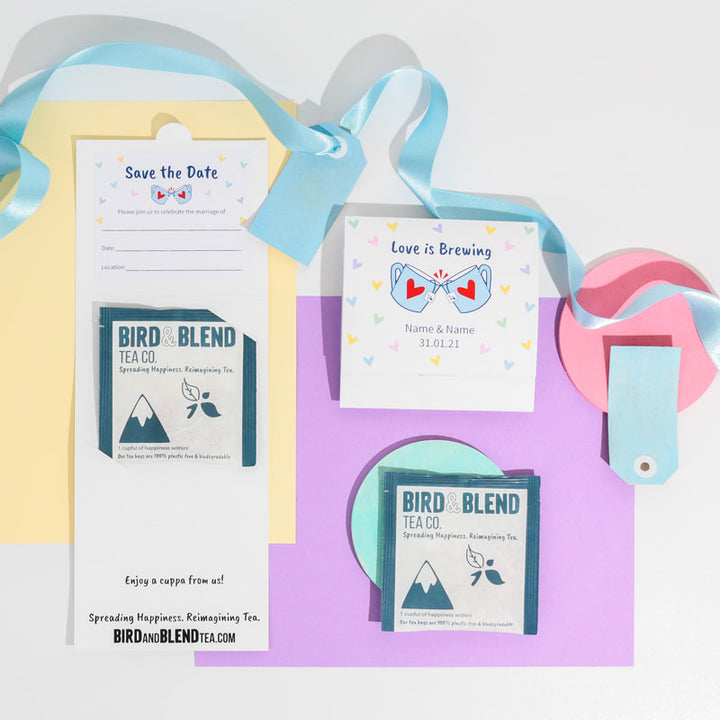 wedding save the date tea cards 