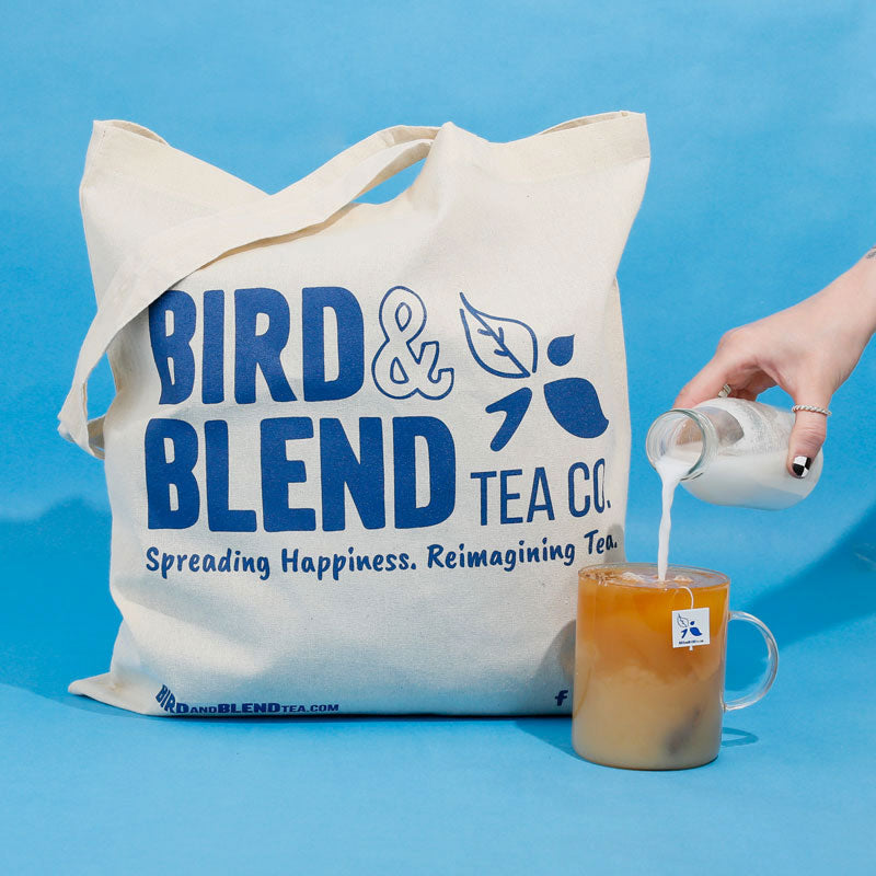 bird & blend tea co. ethical canvas tote bag