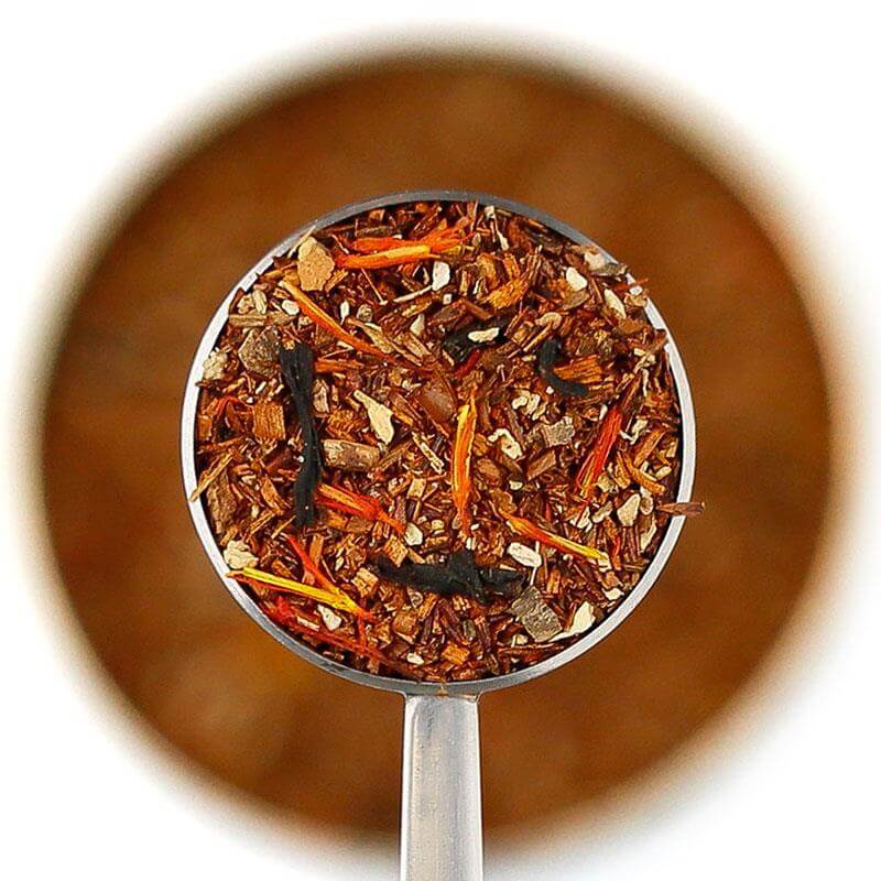 whisky tea loose leaf rooibos tea in spoon